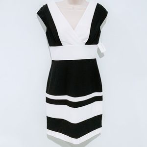 Black and white dress with capped sleeves